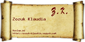 Zozuk Klaudia névjegykártya